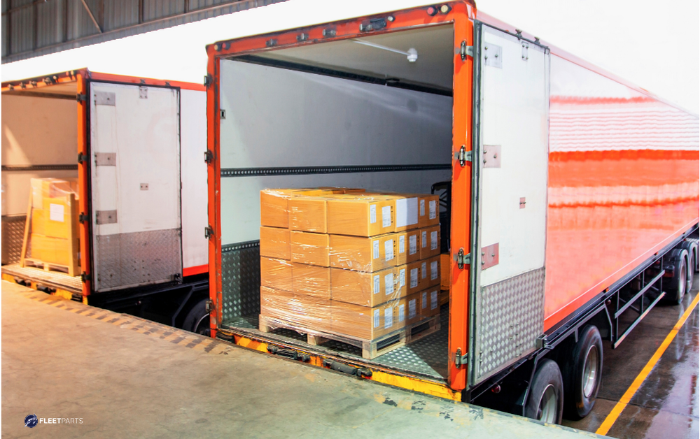 Truck being loaded for next-day delivery